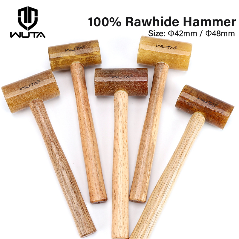 Mallet Rawhide Craft - WUTA 上質100%生革槌ハンマー レザークラフト工具 48mm/42mm牛の生革で作られた槌 【送料無料】優れた耐衝撃性 手芸用