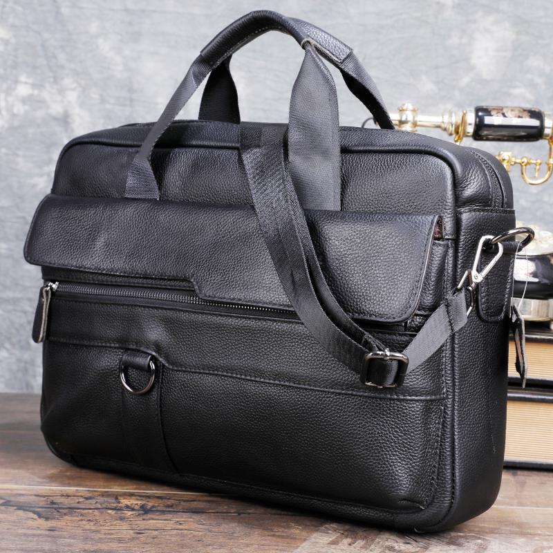 Leather Work Bag Mens - 男性用の本革トラベルバッグ,大容量の本革メッセンジャーバッグ,14インチのラップトップショルダーストラップ,ブリーフケース