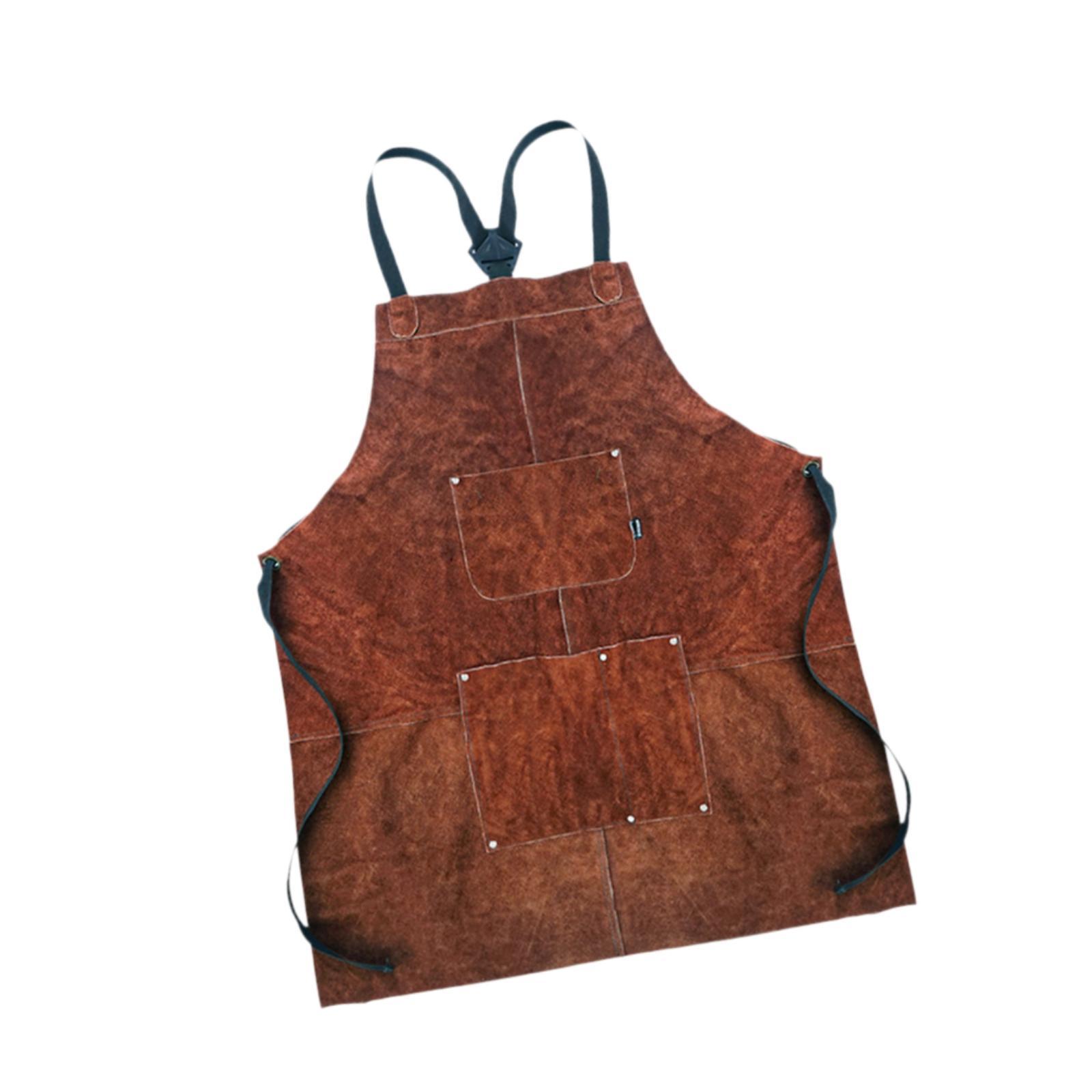 Leather Work Japan - 耐熱性と難燃性のワークショップエプロン、肉屋用の作業エプロン、魚の掃除、庭、溶接機、大工、大工、耐摩耗性