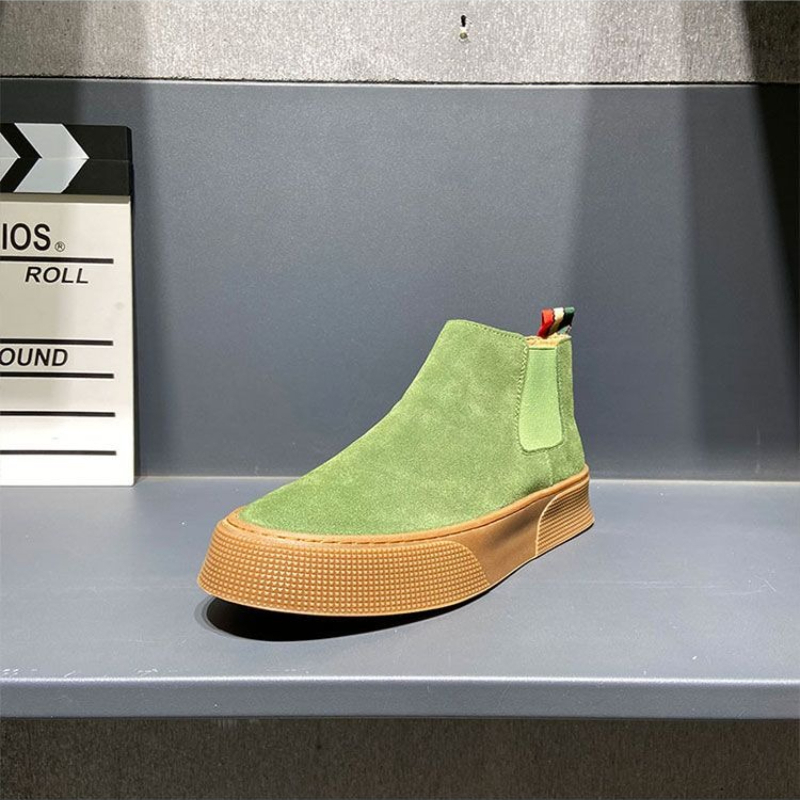 Leatherwork Boots - 2026秋冬メンズチェルシーブーツ スリップオン PUレザー ハイカット アンクルブーツ 韓国ファッション