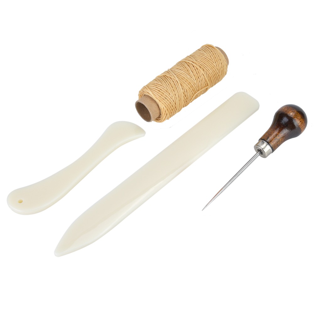 Leatherwork Hand Sewing Needles - 11点セット ボーンフォルダー レザー縫製キット ペーパークリーザー ステッチングパンチ レザー加工用ハンドツール
