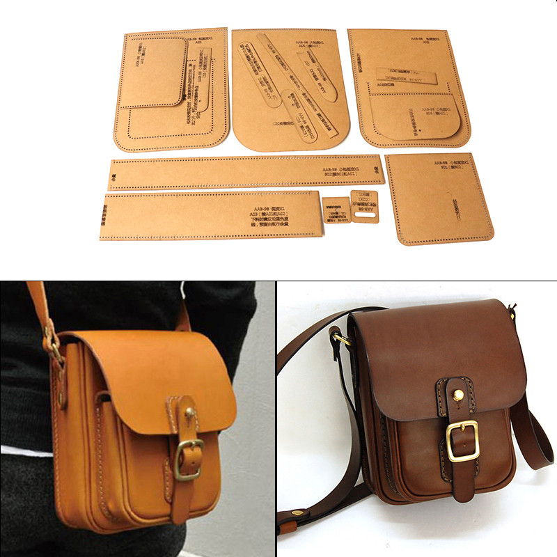 DIYレザークラフトショルダーバッグメッセンジャーバッグ型抜 - Leatherwork Templates のレビューと価格