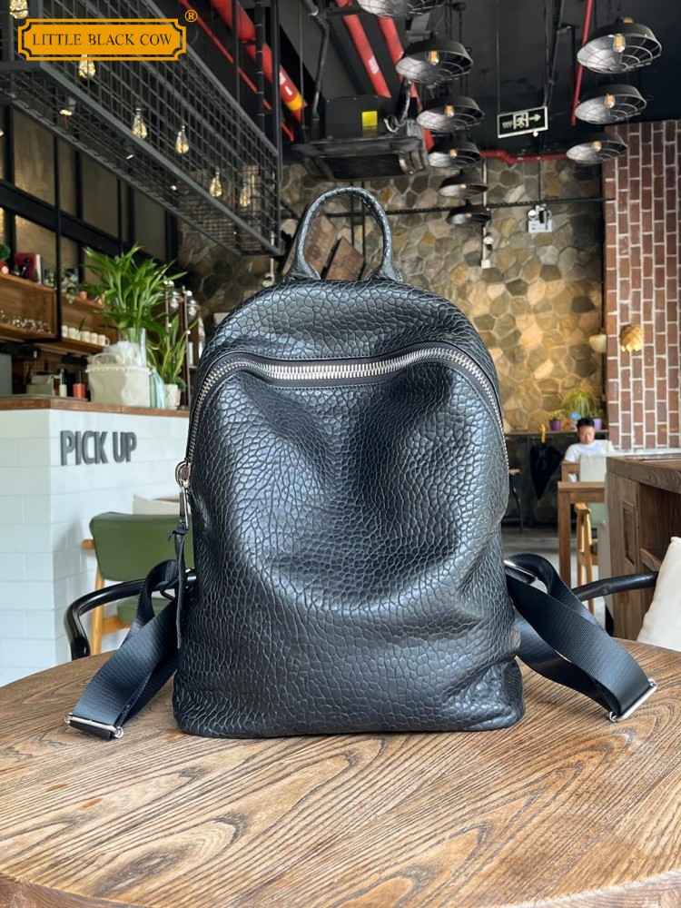 ソフト天然羊皮カジュアルバックパックユニセックスジップオフィ - Leather Work Bag Mens のレビューと価格