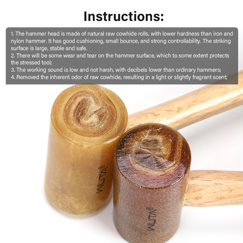 WUTA 上質100%生革槌ハンマー レザークラフト工具 4 - Mallet Rawhide Craft のレビューと価格