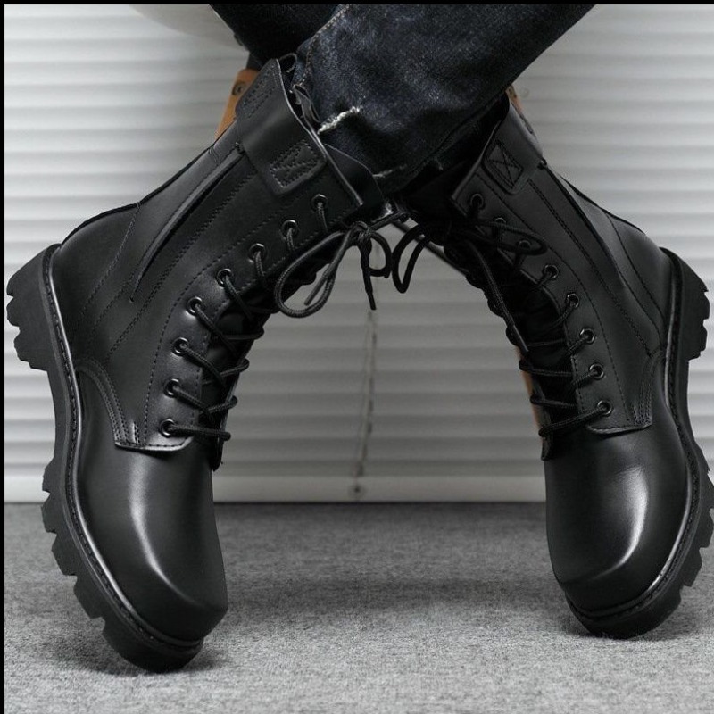 戦術用コンバットブーツ メンズ ハイカット 耐久性のあるレザ - Leatherwork Boots のレビューと価格