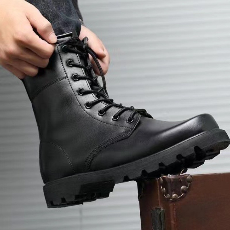 戦術用コンバットブーツ メンズ ハイカット 耐久性のあるレザ - Leatherwork Boots のレビューと価格