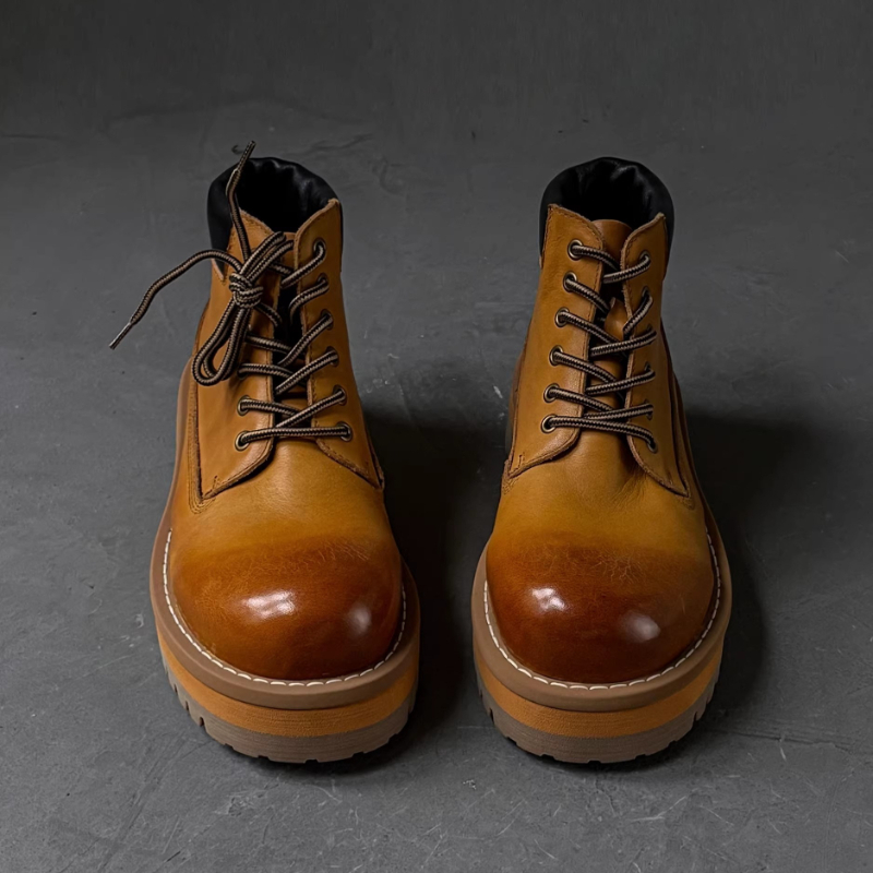 英国スタイルのメンズアンクルブーツブラウンレトロ本革カジュア - Leatherwork Boots のレビューと価格
