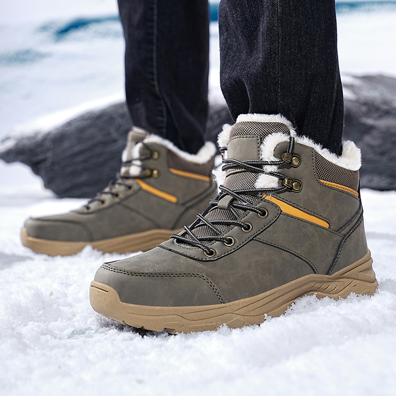 冬用メンズブーツ 暖かいプラッシュメンズスノーブーツ 高品質 - Leatherwork Boots のレビューと価格