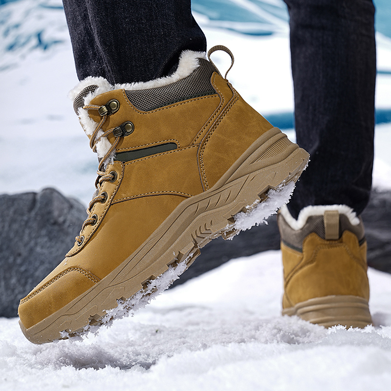 冬用メンズブーツ 暖かいプラッシュメンズスノーブーツ 高品質 - Leatherwork Boots のレビューと価格