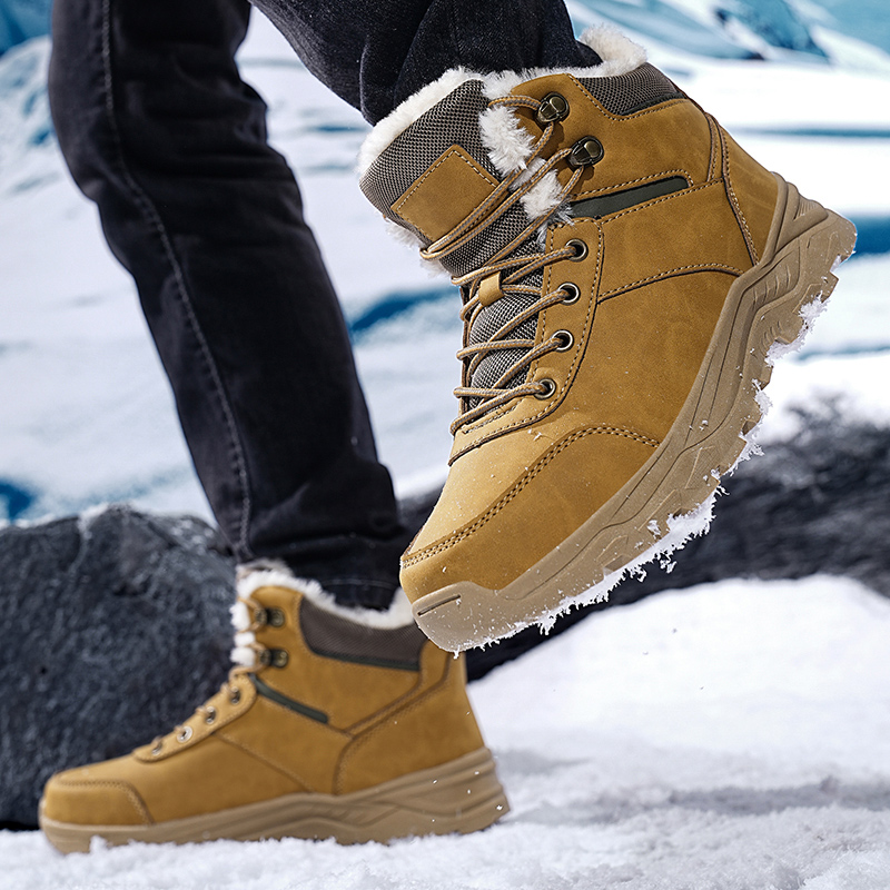 冬用メンズブーツ 暖かいプラッシュメンズスノーブーツ 高品質 - Leatherwork Boots のレビューと価格