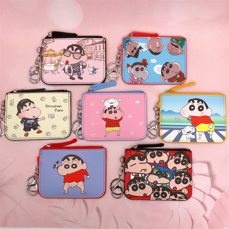 かわいい漫画クレヨンしんちゃんカードホルダー小銭入れキーホル - Leather Work Japan のレビューと価格