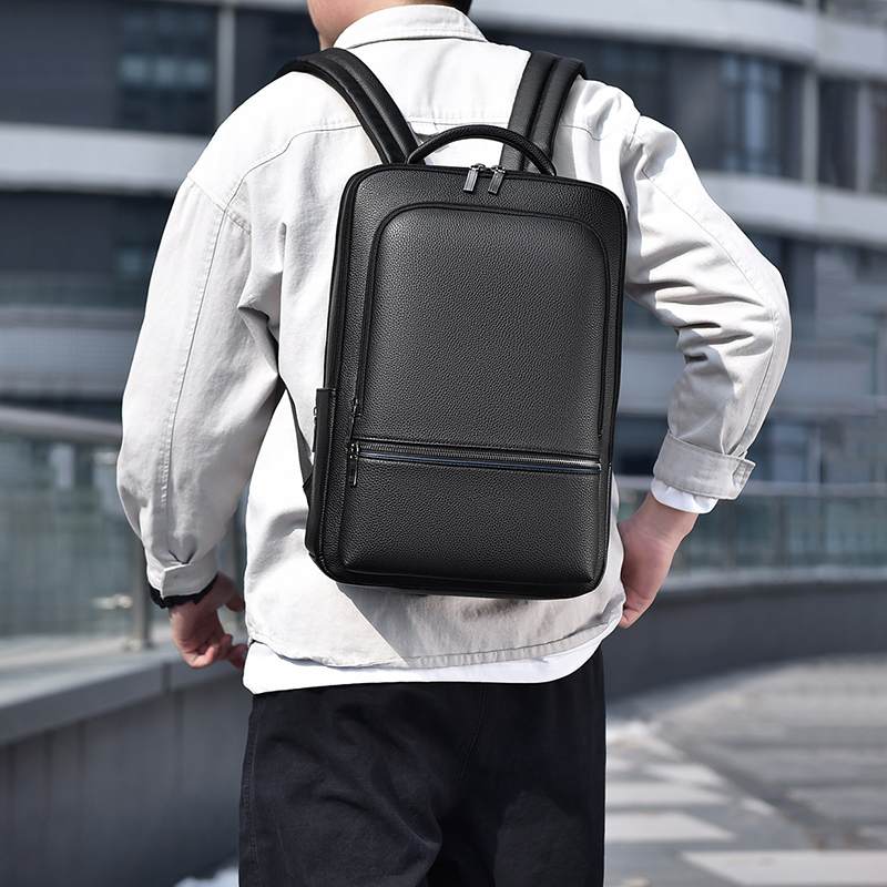 男性用PUレザーバックパック,USB充電器,エグゼクティブブ - Leather Work Bag Mens のレビューと価格