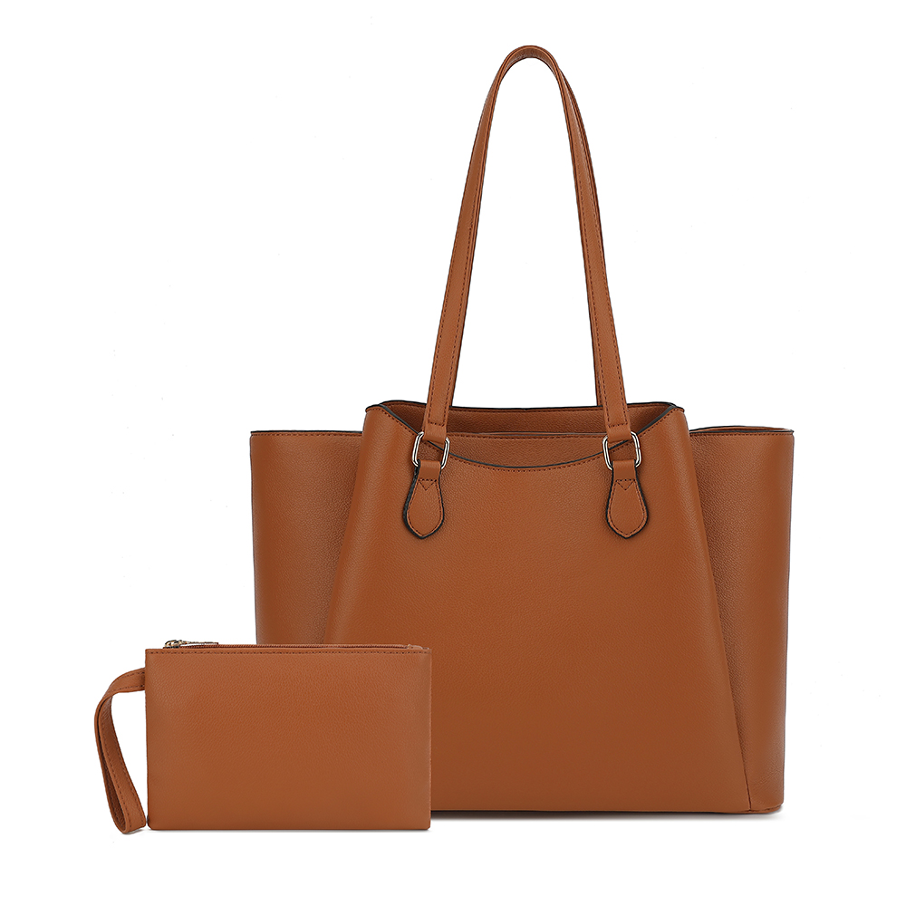 女性用トートバッグ、ポーチ付き大型PUレザーショルダーハンド - Leather Work Leather のレビューと価格