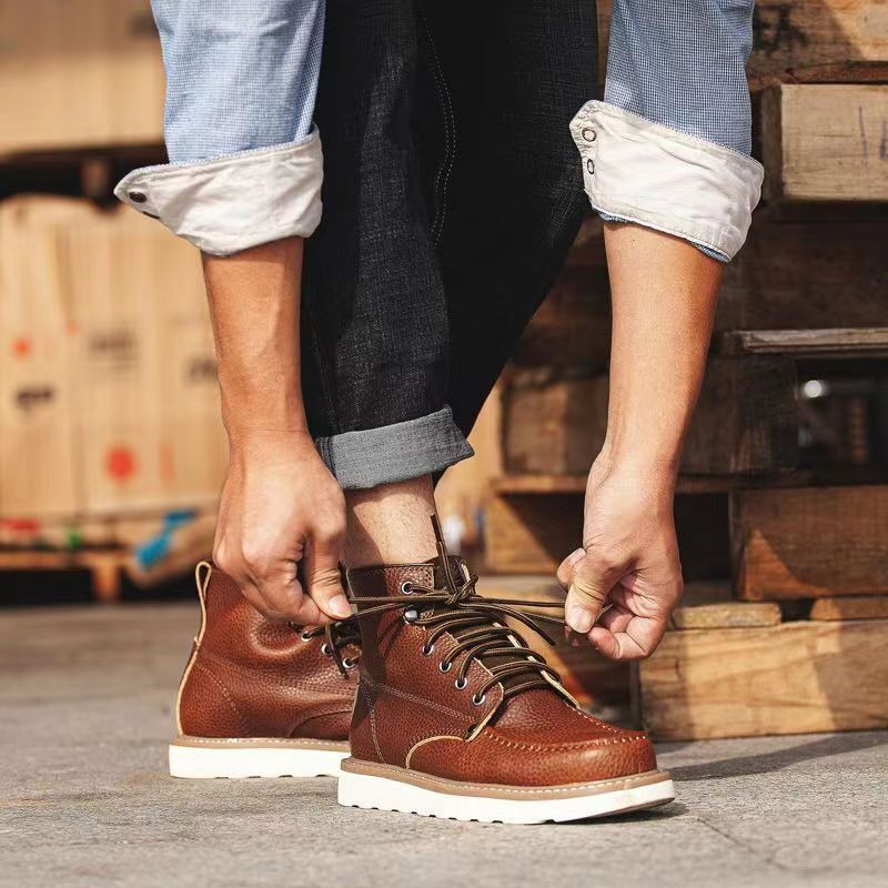 メンズ 875 ワークブーツ 本革製 ミッドトップ アンクル - Leatherwork Boots のレビューと価格