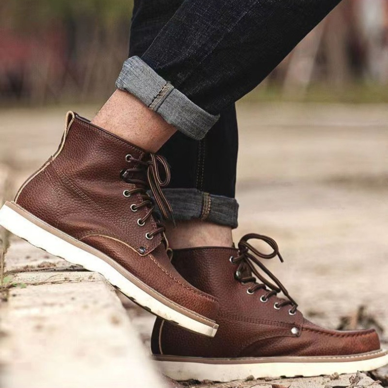 メンズ 875 ワークブーツ 本革製 ミッドトップ アンクル - Leatherwork Boots のレビューと価格