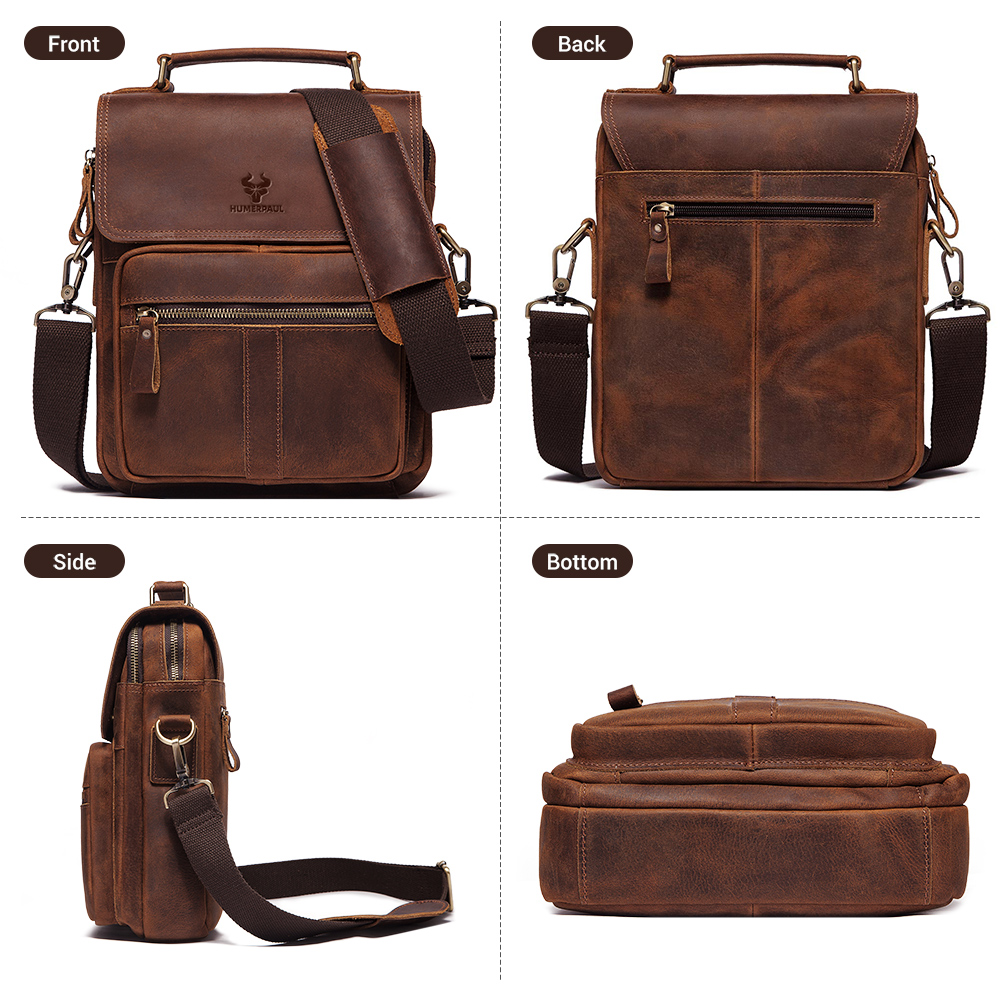 ヒューマン-男性用本革ショルダーバッグ,ファッショナブルな作 - Leather Work Bag Mens のレビューと価格