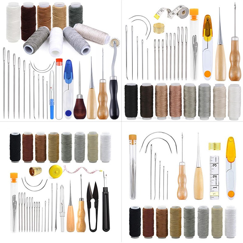 革細工クラフトツールキット縫製キットワックス糸手縫いキルト針 - Leatherwork Hand Sewing Needles のレビューと価格