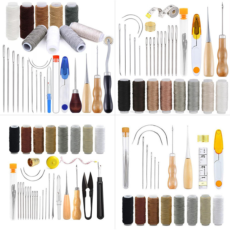 革縫いキット 革工芸ツールセット 手縫い針 穴あけ針 ワック - Leatherwork Hand Sewing Needles のレビューと価格