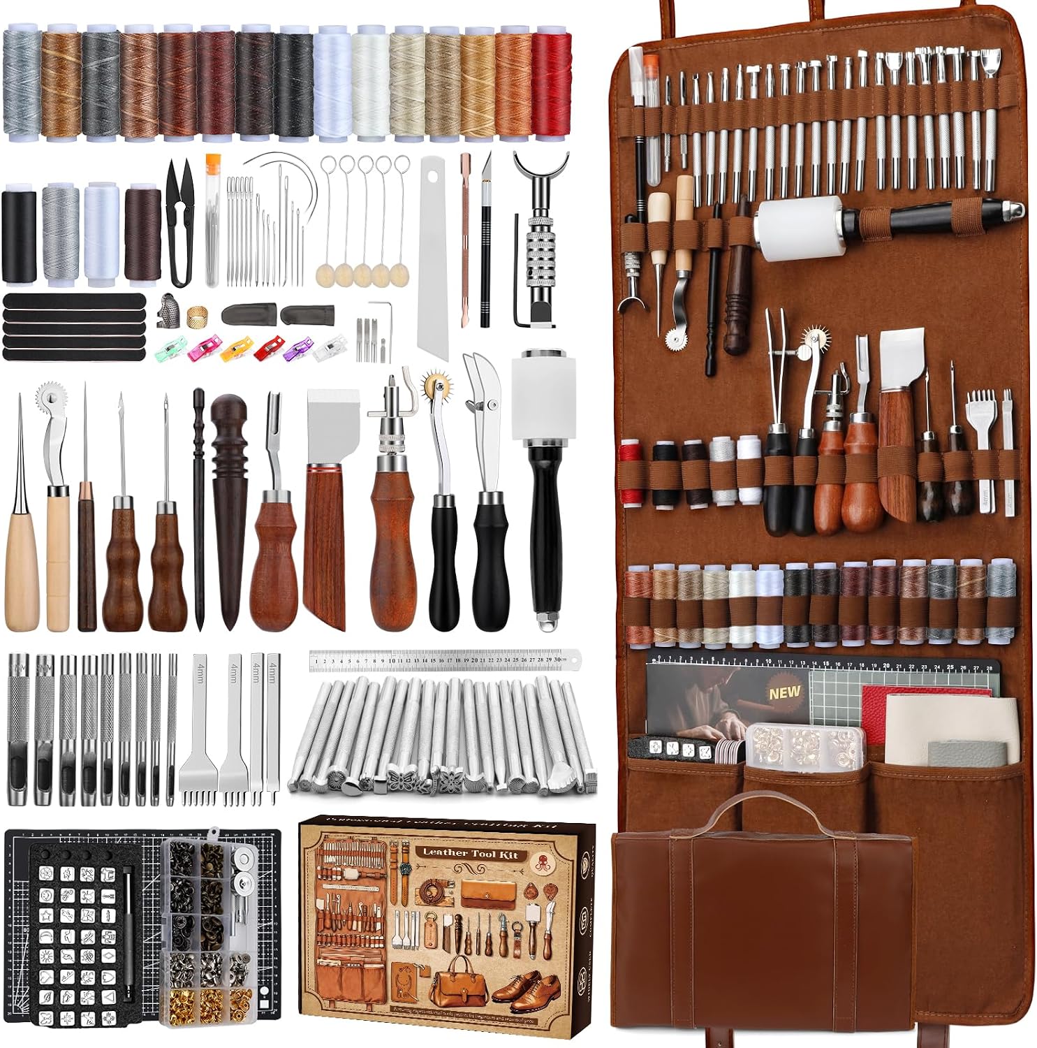革細工キット、革細工道具とクラフトキット、カスタム収納バッグ - Leather Work Leather のレビューと価格