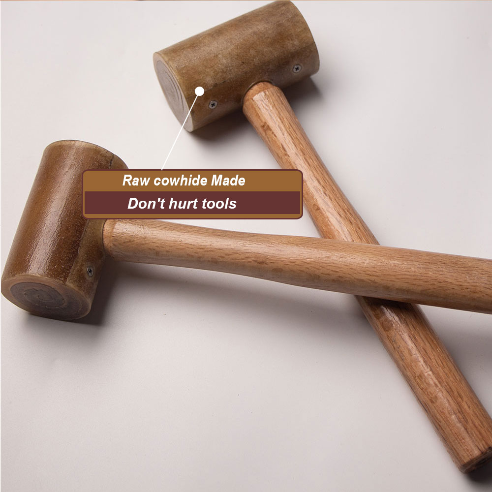 生革ヘッドマレット革彫刻ハンマーDIYクラフト牛革パンチカッ - Mallet Rawhide Craft のレビューと価格
