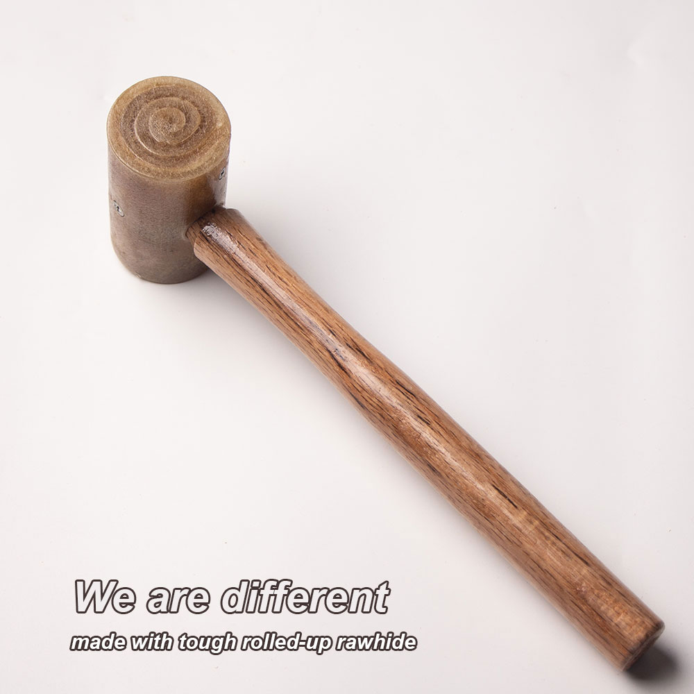 生革ヘッドマレット革彫刻ハンマーDIYクラフト牛革パンチカッ - Mallet Rawhide Craft のレビューと価格